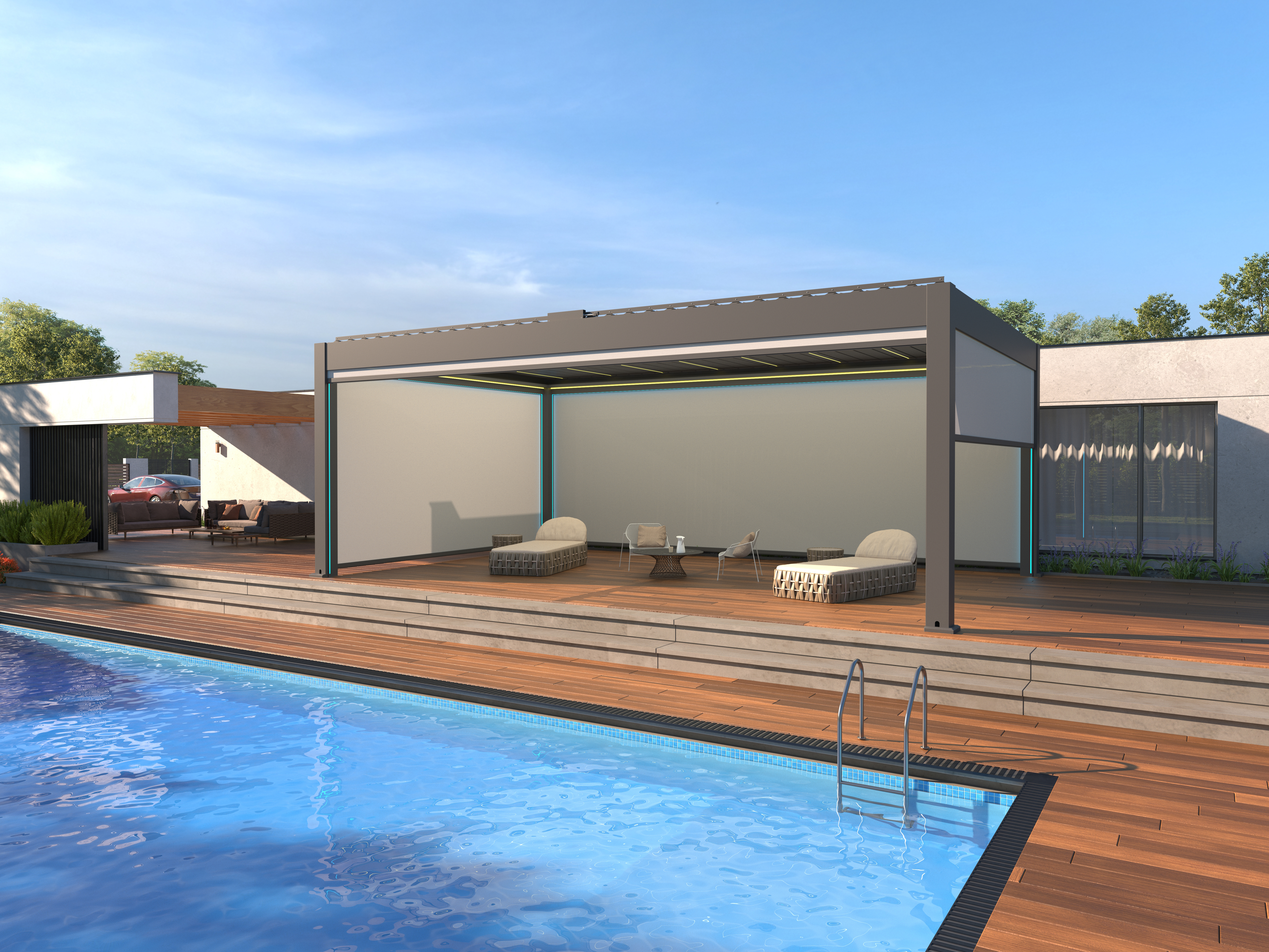 V series flipped pergola